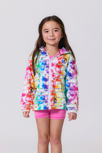 Girls Oversized Zip Hoodie in Camp Beads