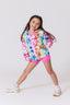 Girls Oversized Zip Hoodie in Camp Beads