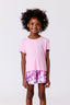 Girls Short Sleeve Lettuce Edge Tee in Baby Pink