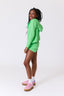 Girls Rib Hoodie in Tropic Green