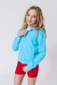 Girls Rib Hoodie in Cloud Blue