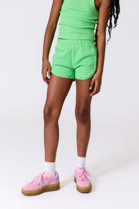 Girls Rib Shorts in Tropic Green