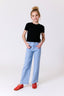 Girls Twill Stud Pant in Cloud Blue