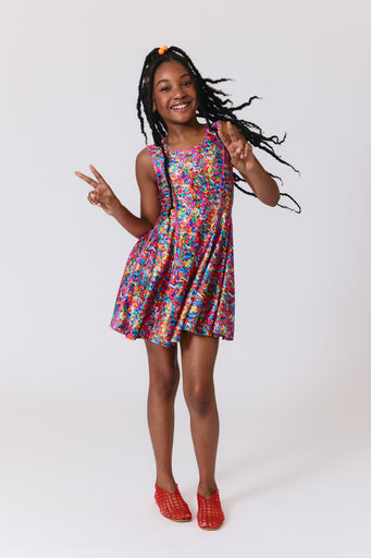 Girls Skater Dress in Rainbow Sprinkles