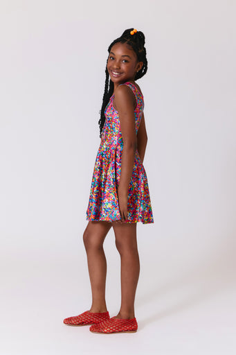 Girls Skater Dress in Rainbow Sprinkles