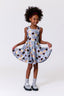 Girls Hi-Shine Skater Dress in Rainbow Ice Cream Saucers