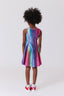 Girls Skater Dress in Rainbow Glitter Foil