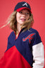 Braves Colorblock Quarter Zip Sweatshirt in Team Colors