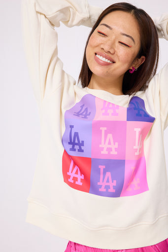 Dodgers Crew with Pink Logos