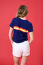 Astros Baby Tee in Navy Stripe