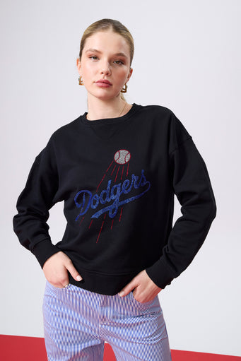 Dodgers Gems Logo Crew in Black