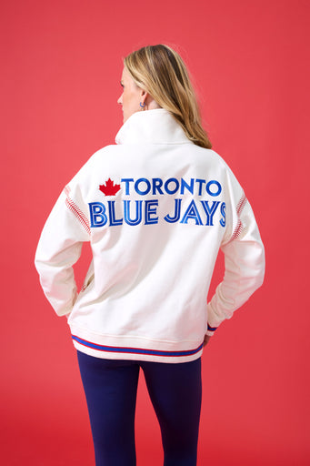 Blue Jays Quarter Zip with Baseball Stitch