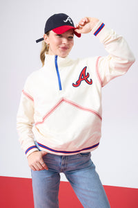 Braves Quarter Zip with Baseball Stitch