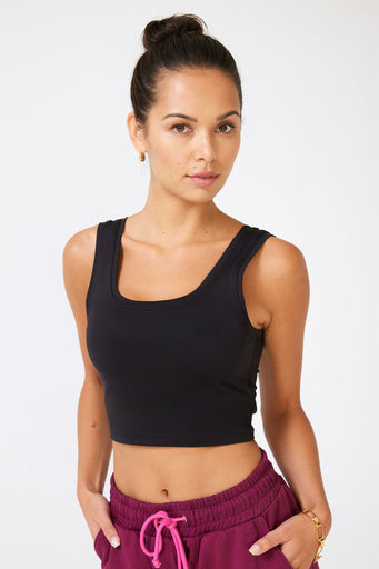 TLC Crop Top in Jet Black