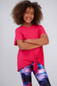 Kids Tie Front Tee in Hot Pink