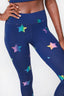 UpLift Leggings in Navy Rainbow Star Foil with Tall Band