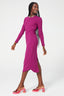 Long Sleeve Rib Dress in Black Raspberry