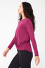 Bliss Twist Front Long Sleeve Tee in Black Raspberry