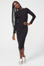 Long Sleeve Rib Dress in Black