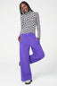 Rib Wide Leg Pant in Electric Purple