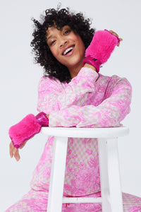 Terez X Jocelyn Foil Mittens in Pink