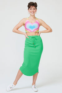 Rib Skirt in Spring Green