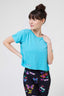 WorkIt Crop Tee in Aqua