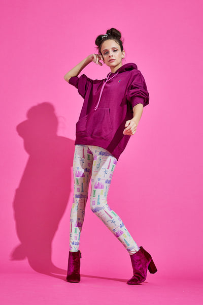 Terez NYC Doodle Oatmilk DuoKnit Leggings