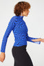 Mesh Mock Neck in Cobalt and Navy Wave