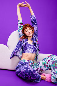 Pajama Set in Violet Porcelain and Bright Baroque