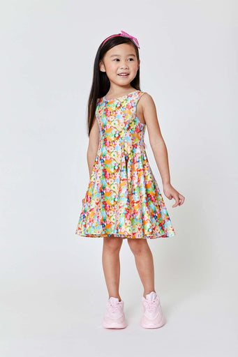 Girls Skater Dress in Neon Candy