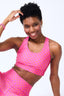 Hi-Shine Sports Bra in Melon Racing Check