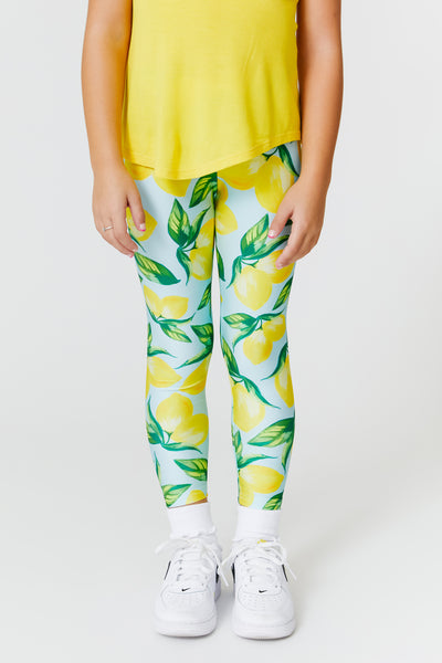 Toddler Leggings in Aqua Lemon Spritz –