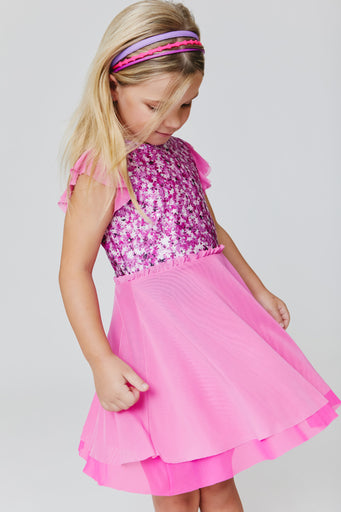 Kids Princess Dress in Star Confetti Foil