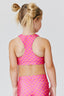 Kids Sports Bra in Melon Racing Check