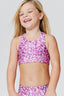 Kids Sports Bra in Star Confetti Foil